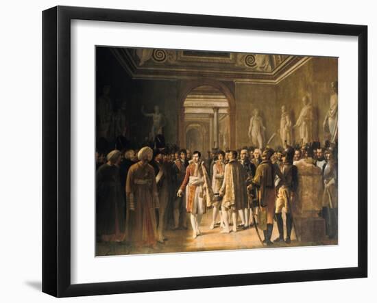 Napoleon Receiving at the Louvre the Deputies of the Army.., 8 December 1804, 1808-Gioacchino Giuseppe Serangeli-Framed Giclee Print