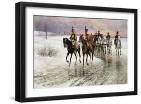 Napoleon Retreating from Moscow-Jan Van Chelminski-Framed Premium Giclee Print