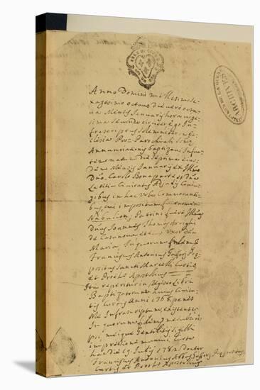 Napoleon's Birth Certificate, 1769-French School-Stretched Canvas