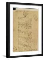 Napoleon's Birth Certificate, 1769-French School-Framed Giclee Print