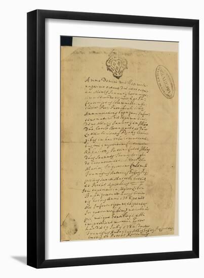 Napoleon's Birth Certificate, 1769-French School-Framed Giclee Print