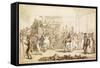 Napoleon's Coach Being Viewed by Fashionable London-Thomas Rowlandson-Framed Stretched Canvas