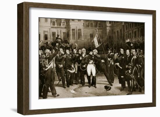 Napoleon's Farewell to His Generals at Fontainbleau, 1814-Horace Vernet-Framed Giclee Print