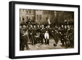 Napoleon's Farewell to His Generals at Fontainbleau, 1814-Horace Vernet-Framed Giclee Print