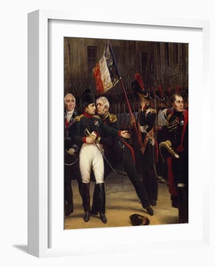 Napoleon's Farewell to Imperial Guard, April 20, 1814-Horace Vernet-Framed Giclee Print