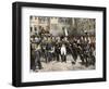Napoleon's Farewell to the Imperial Guard at Fontainebleau Palace, 1814-null-Framed Giclee Print