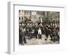 Napoleon's Farewell to the Imperial Guard at Fontainebleau Palace, 1814-null-Framed Giclee Print