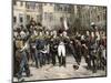 Napoleon's Farewell to the Imperial Guard at Fontainebleau Palace, 1814-null-Mounted Giclee Print