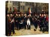 Napoleon's Farewell to the Imperial Guard in the Courtyard of the Palace of Fontainebleau-Antoine Alphonse Montfort-Stretched Canvas