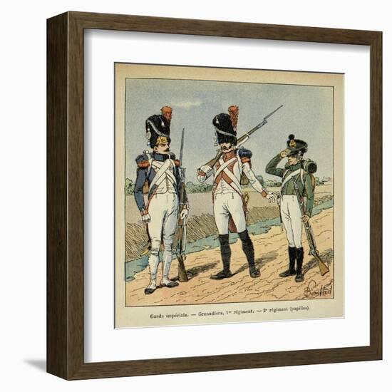 Napoleon's Imperial Guard: 1st Regiment Grenadier and Pupils of the 2nd Regiment-Louis Bombled-Framed Art Print