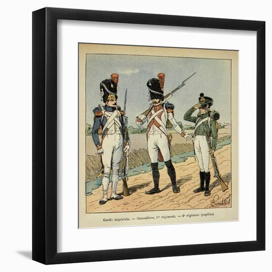 Napoleon's Imperial Guard: 1st Regiment Grenadier and Pupils of the 2nd Regiment-Louis Bombled-Framed Art Print