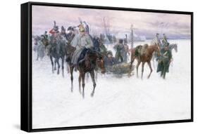 Napoleon's Troops Retreating from Moscow, 1888-89-Jan Van Chelminski-Framed Stretched Canvas