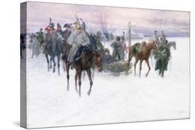 Napoleon's Troops Retreating from Moscow, 1888-89-Jan Van Chelminski-Stretched Canvas