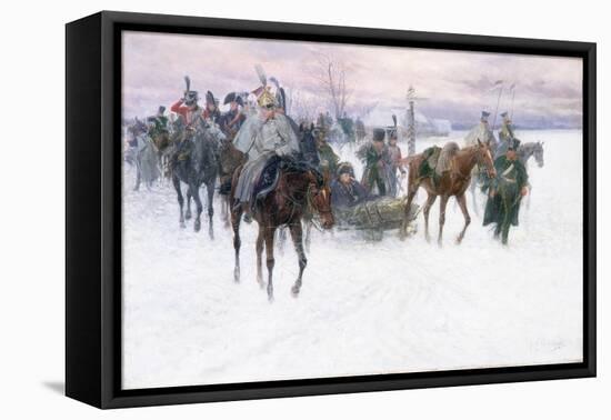 Napoleon's Troops Retreating from Moscow, 1888-89-Jan Van Chelminski-Framed Stretched Canvas