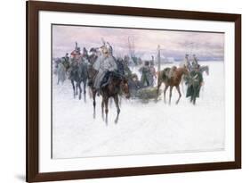 Napoleon's Troops Retreating from Moscow, 1888-89-Jan Van Chelminski-Framed Giclee Print