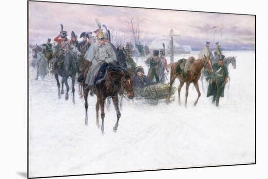 Napoleon's Troops Retreating from Moscow, 1888-89-Jan Van Chelminski-Mounted Giclee Print