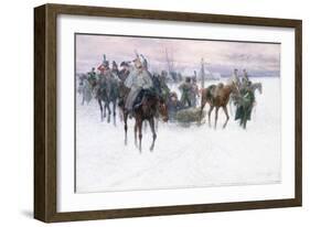 Napoleon's Troops Retreating from Moscow, 1888-89-Jan Van Chelminski-Framed Giclee Print