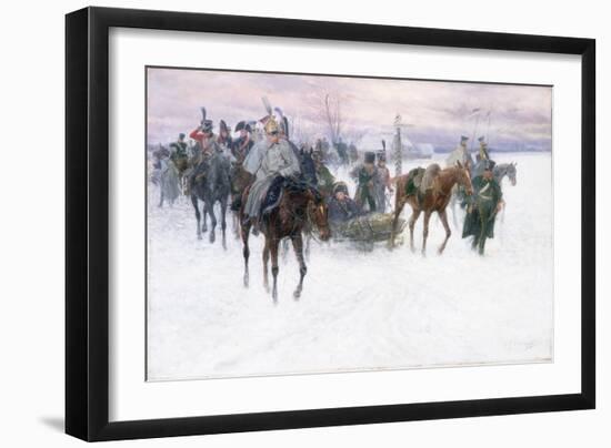 Napoleon's Troops Retreating from Moscow, 1888-89-Jan Van Chelminski-Framed Giclee Print