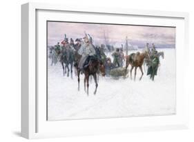 Napoleon's Troops Retreating from Moscow, 1888-89-Jan Van Chelminski-Framed Giclee Print