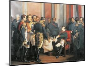 Napoleon Signing His Abdication at Fontainebleau, April 4, 1814-Francois Clouet-Mounted Giclee Print