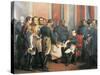 Napoleon Signing His Abdication at Fontainebleau, April 4, 1814-Francois Clouet-Stretched Canvas