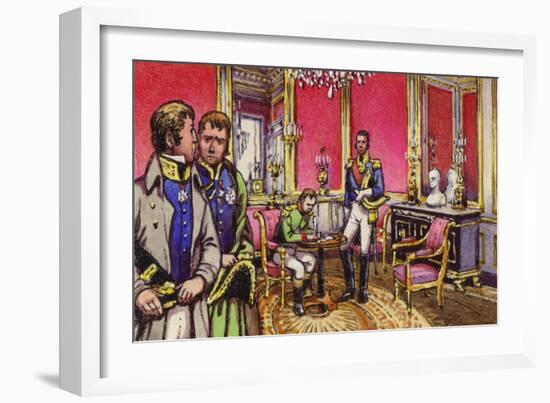 Napoleon Signs the Articles of Abdication at the Palace of Fontainbleau-null-Framed Giclee Print