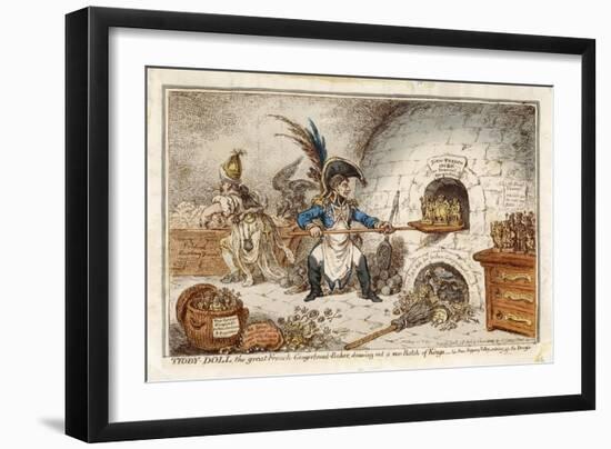 Napoleon the Gingerbread Baker Creating New Kings, a Comment-James Gillray-Framed Art Print