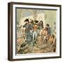 Napoleon Visits Hospital-Louis-Charles Bombled-Framed Art Print