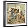 Napoleon Visits Hospital-Louis-Charles Bombled-Framed Art Print