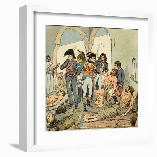 Napoleon Visits Hospital-Louis-Charles Bombled-Framed Art Print