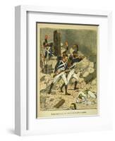 Napoleonic Wars, Battle of Essling, French Tirailleurs His Guard at Aspern-Louis Bombled-Framed Art Print