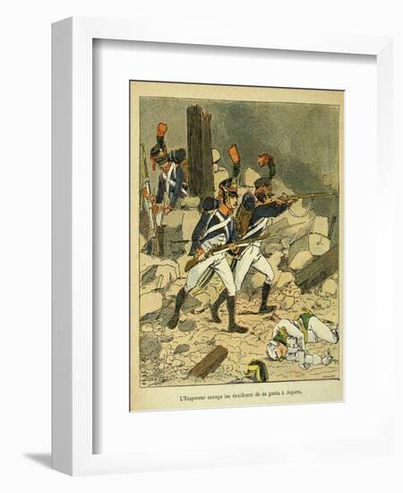 Napoleonic Wars, Battle of Essling, French Tirailleurs His Guard at Aspern-Louis Bombled-Framed Art Print