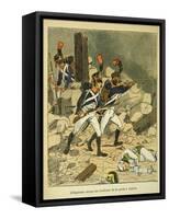 Napoleonic Wars, Battle of Essling, French Tirailleurs His Guard at Aspern-Louis Bombled-Framed Stretched Canvas