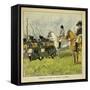 Napoleonic Wars, Emperor Napoleon Observes His Conscripts During a Battle-Louis Bombled-Framed Stretched Canvas