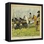 Napoleonic Wars, Emperor Napoleon Observes His Conscripts During a Battle-Louis Bombled-Framed Stretched Canvas