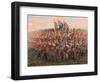 Napoleonic Wars: English Soldiers during Battle of Waterloo 18 June 1815 Illustration by Giuseppe R-Giuseppe Rava-Framed Giclee Print