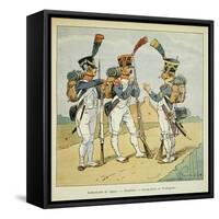 Napoleonic Wars, French Army. Line Infantry: Fusilier, Grenadier and Voltigeur-Louis Bombled-Framed Stretched Canvas