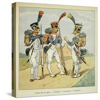 Napoleonic Wars, French Army. Line Infantry: Fusilier, Grenadier and Voltigeur-Louis Bombled-Stretched Canvas