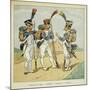 Napoleonic Wars, French Army. Line Infantry: Fusilier, Grenadier and Voltigeur-Louis Bombled-Mounted Art Print