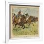 Napoleonic Wars, Joachim Murat Charging at the Head of His Cavalry-Louis Bombled-Framed Art Print