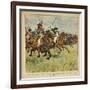 Napoleonic Wars, Joachim Murat Charging at the Head of His Cavalry-Louis Bombled-Framed Art Print