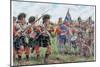 Napoleonic Wars: Scottish and British Soldiers at Battle of Waterloo on 18Th June 1815 Illustration-Giuseppe Rava-Mounted Giclee Print