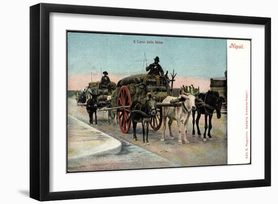 Napoli Campania Italien, Il Carro Della Farina, Kutsche Mit Mehl, Esel,Pferde-null-Framed Giclee Print