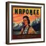 Naponee Brand - Porterville, California - Citrus Crate Label-Lantern Press-Framed Art Print