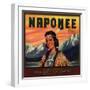 Naponee Brand - Porterville, California - Citrus Crate Label-Lantern Press-Framed Art Print