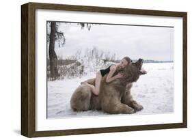 Napping on a Bear-Olga Barantseva-Framed Giclee Print