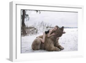 Napping on a Bear-Olga Barantseva-Framed Giclee Print