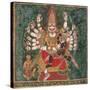 Narasimha Killing Hiranyakashipu, as Prahlada Watches-null-Stretched Canvas