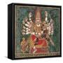 Narasimha Killing Hiranyakashipu, as Prahlada Watches-null-Framed Stretched Canvas