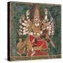 Narasimha Killing Hiranyakashipu, as Prahlada Watches-null-Stretched Canvas